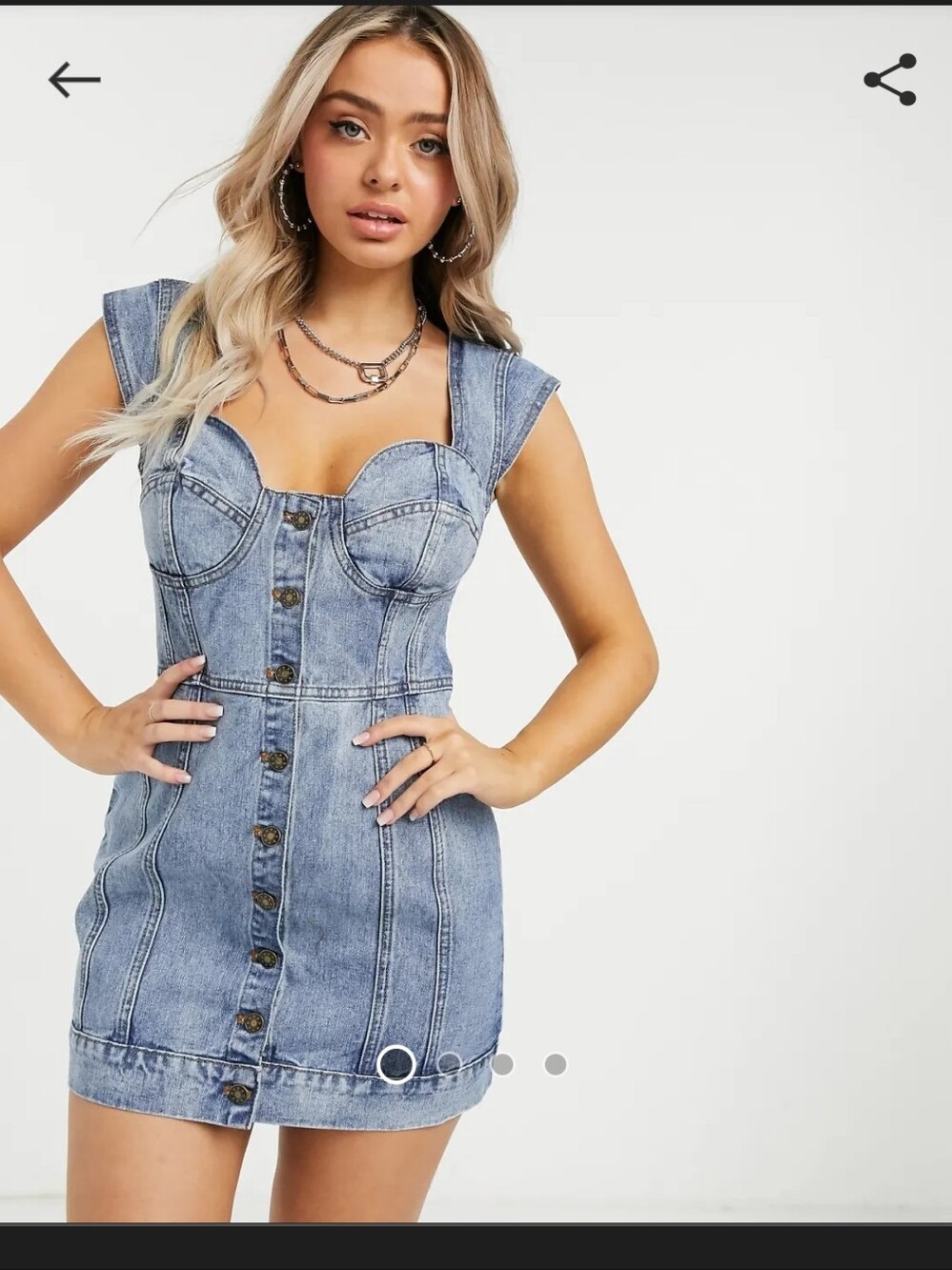 Lioness Denim Button-Front Mini Dress